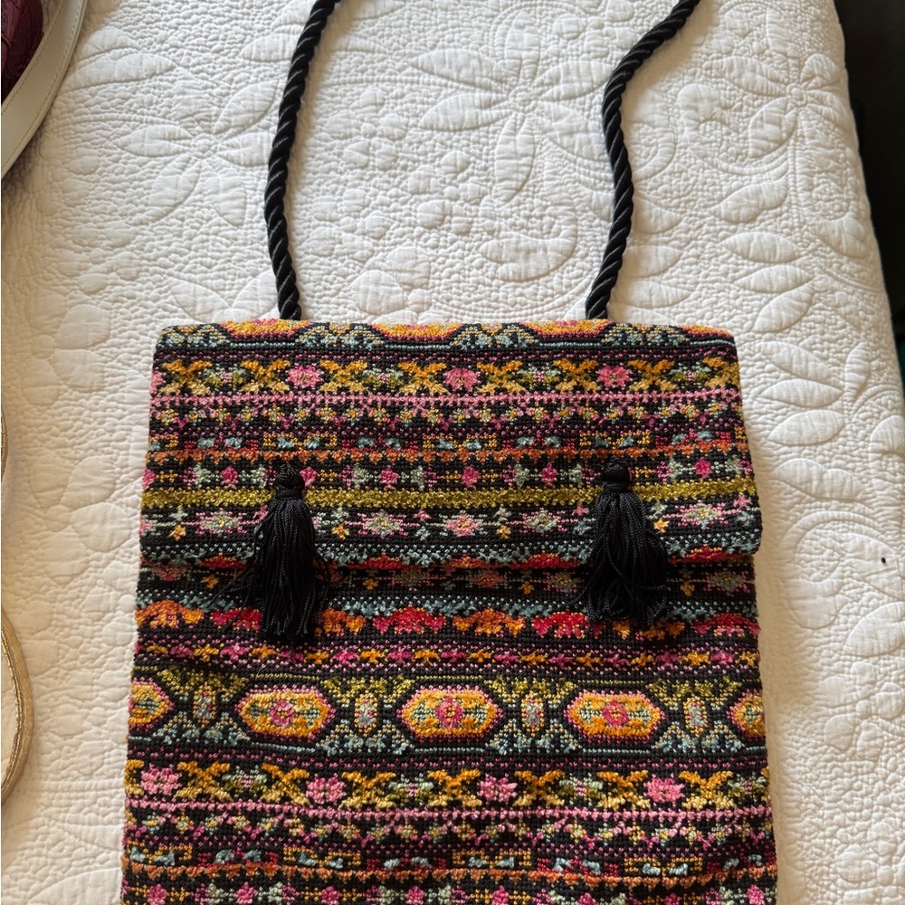 Vintage 60s large carpet bag